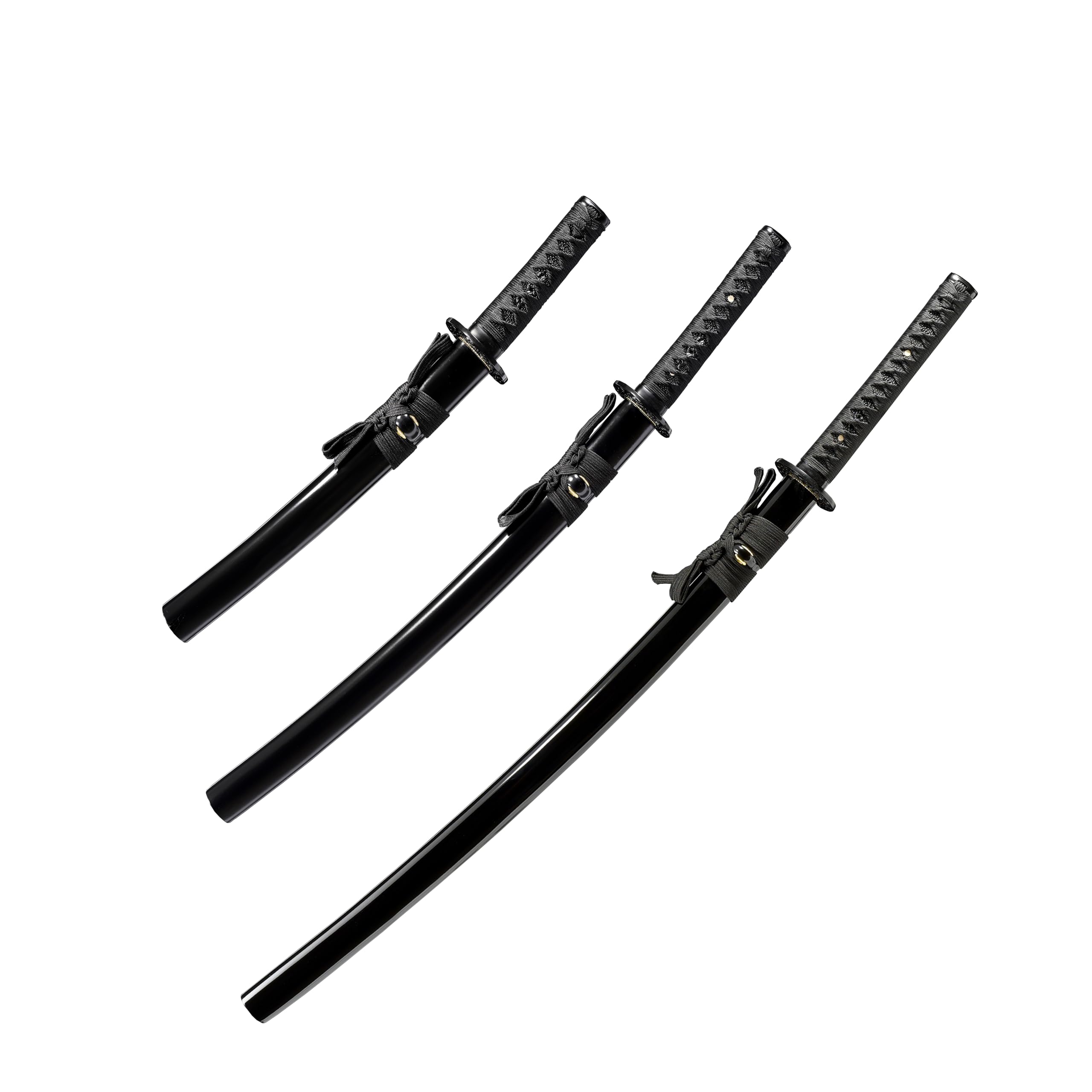 Amazon.com : JIHPEN sword, Black Katana Wakizashi Tanto Set