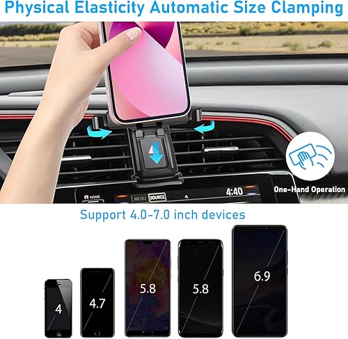 Miniatura 5 de Compatible con soporte para teléfono Honda Civic 2016-2021 para automóvil, ranura de luz de peligro, para ventilación de aire Civic de 10