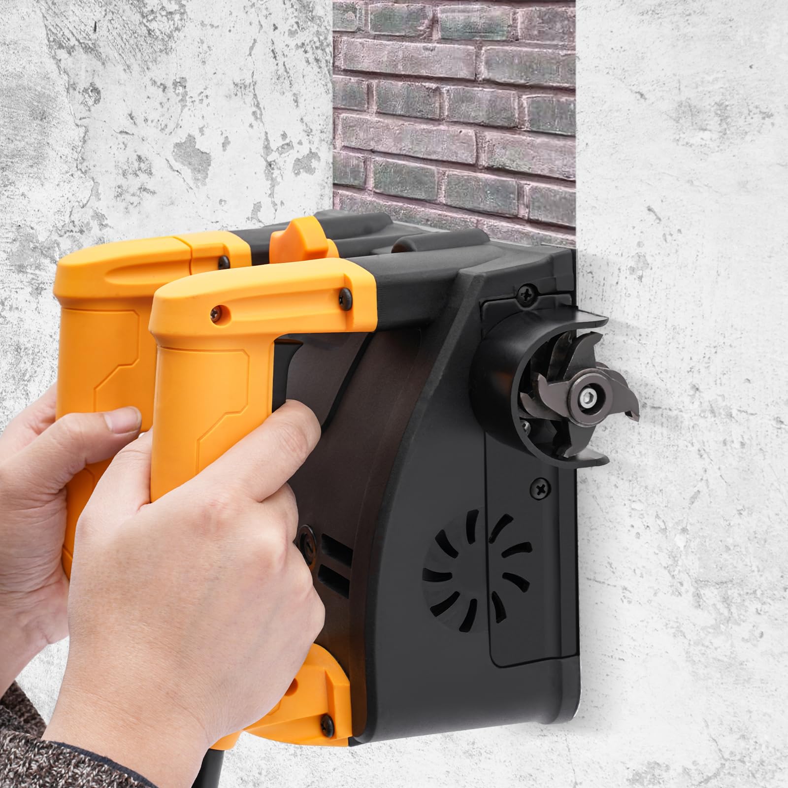 Cepilladora Eléctrica de Pared Eléctrica, 1200W, Cepilladora Eléctrica Portátil, Profundidad de Cepillado 1-4 mm, Ancho 15 cm, Pala Hormigón, Rascador de Pared Fresadora de Limpieza,