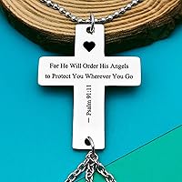 Vista 4 de Adornos colgantes de versículo bíblico para el hogar, vehículo, regalos de fe religiosa para mujeres y hombres, regalos para escritura cristiana