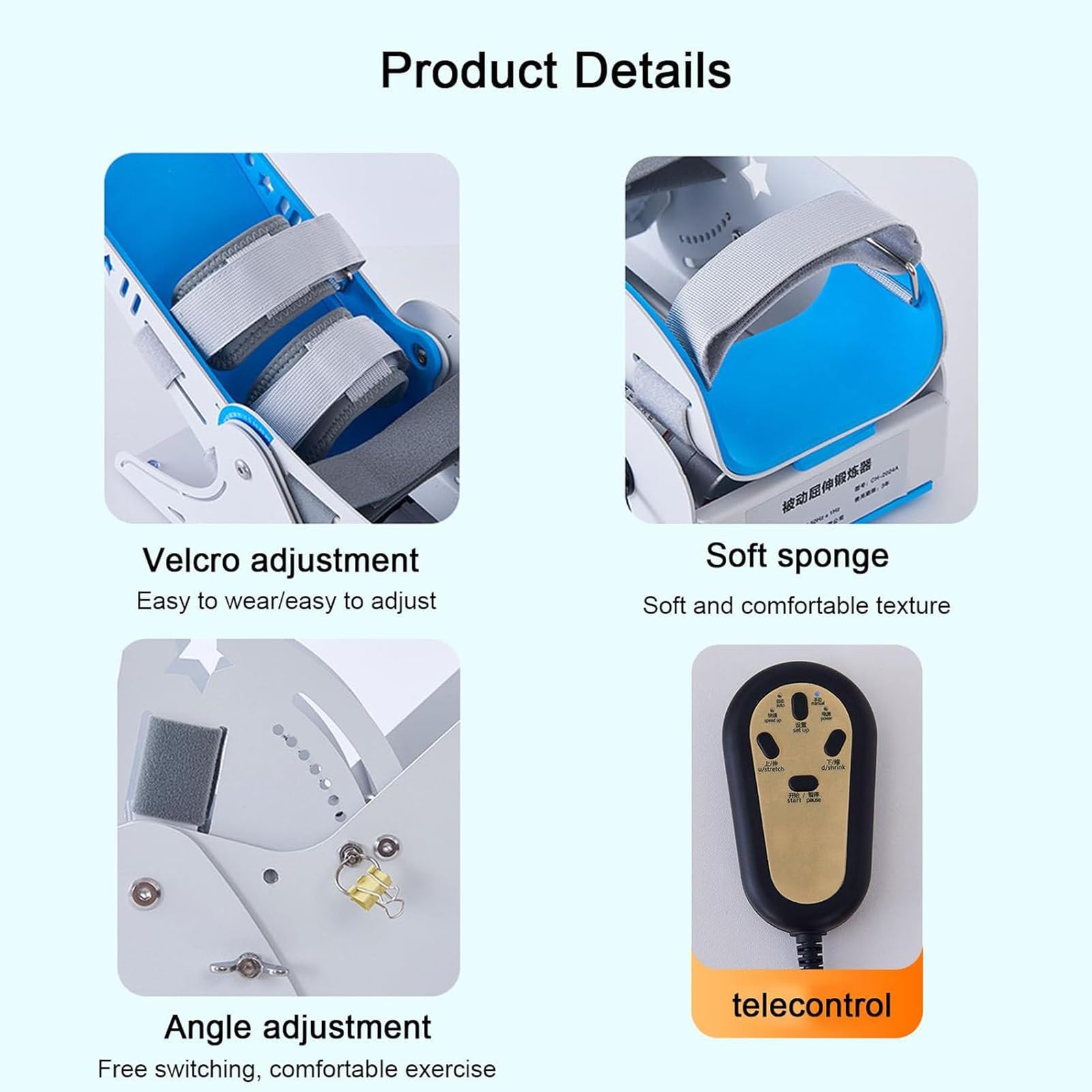 Dispositivo per allenamento della caviglia, riabilitazione elettrica per recupero articolare, regolazione a 3 velocità, allenamento bidirezionale per dorsiflessione e flessione ad angolo completo