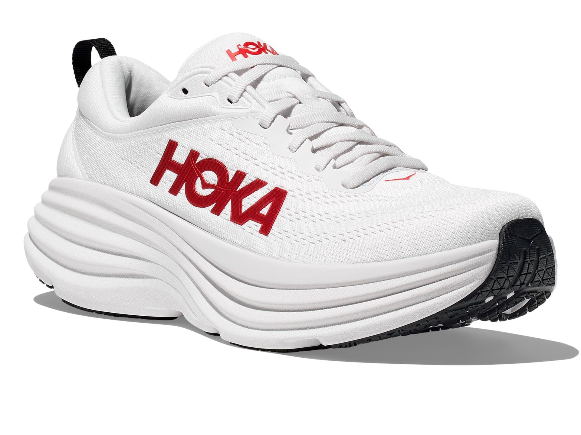 Hoka Men's Bondi 8 White/Vermillion 14 Medium
