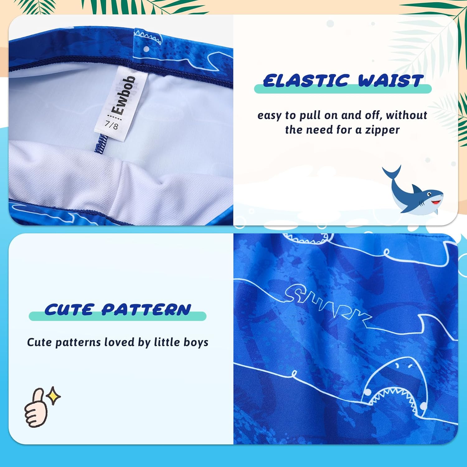 Boys 2 Pieces Rash Guard Sun Protection Long Sleeve Kid Swimsuits Quick Dry Swim Shirt Trunks for Boys 3-12 Years - Image 4