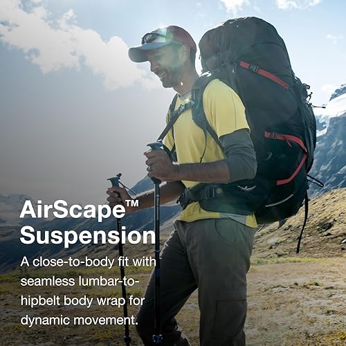 Miniatura 4 de Osprey Aether Plus 85L Mochila de mochilero para hombre, Axo Green, SM