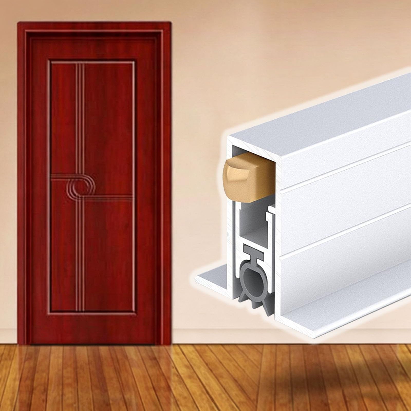 Sello inferior de puerta automático integrado para mantener el dormitorio cálido y silencioso