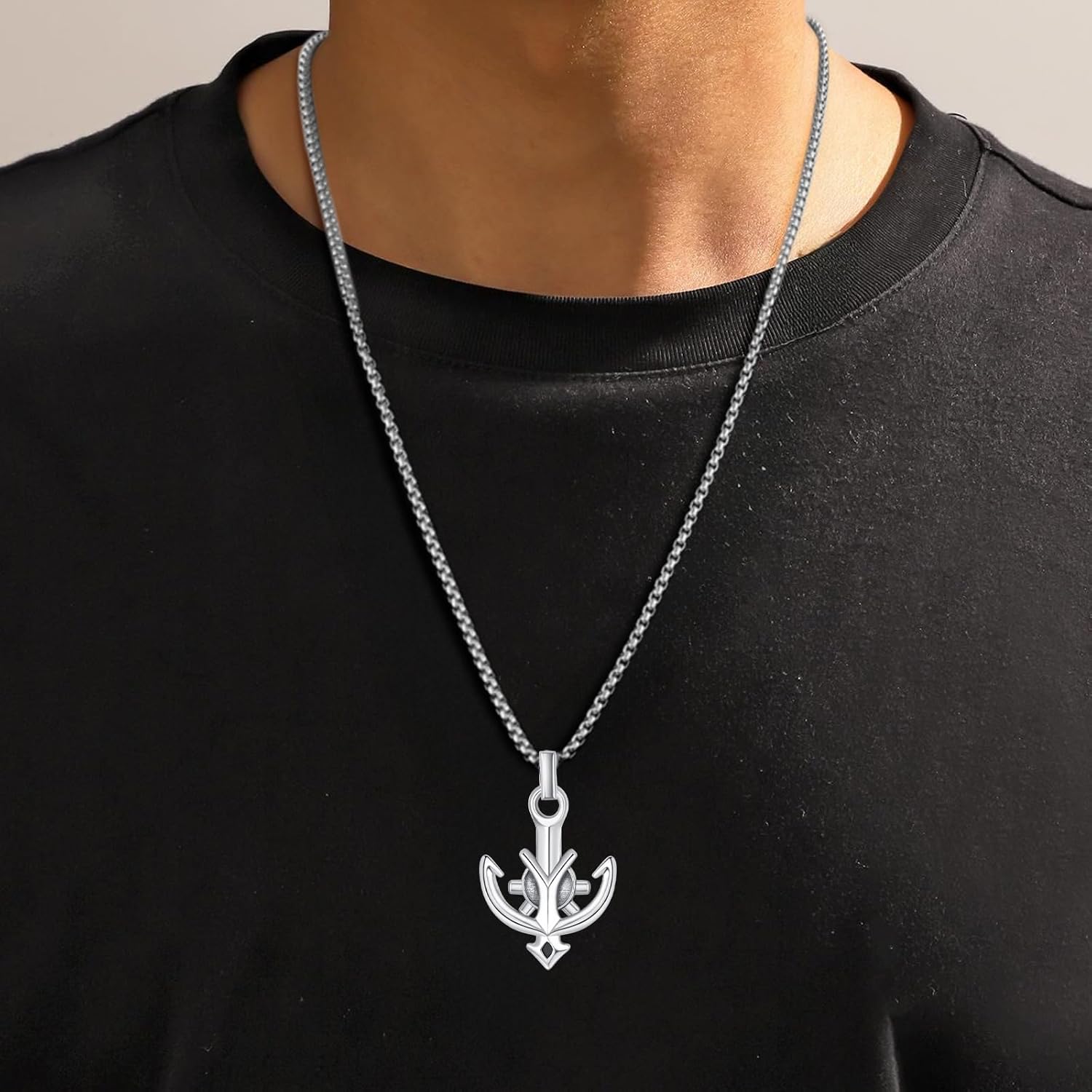 Palpitate Anchor Necklace for Men and Women S925 Sterling Silver Ocean Anchor Pendant Sailor & Nautical Jewelry Gift - Image 5