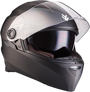 ARMOR Helmets AF-77 Integral-Helm, ECE Sonnenvisier Schnellverschluss Tasche, XL (61-62cm), Matt Schwarz