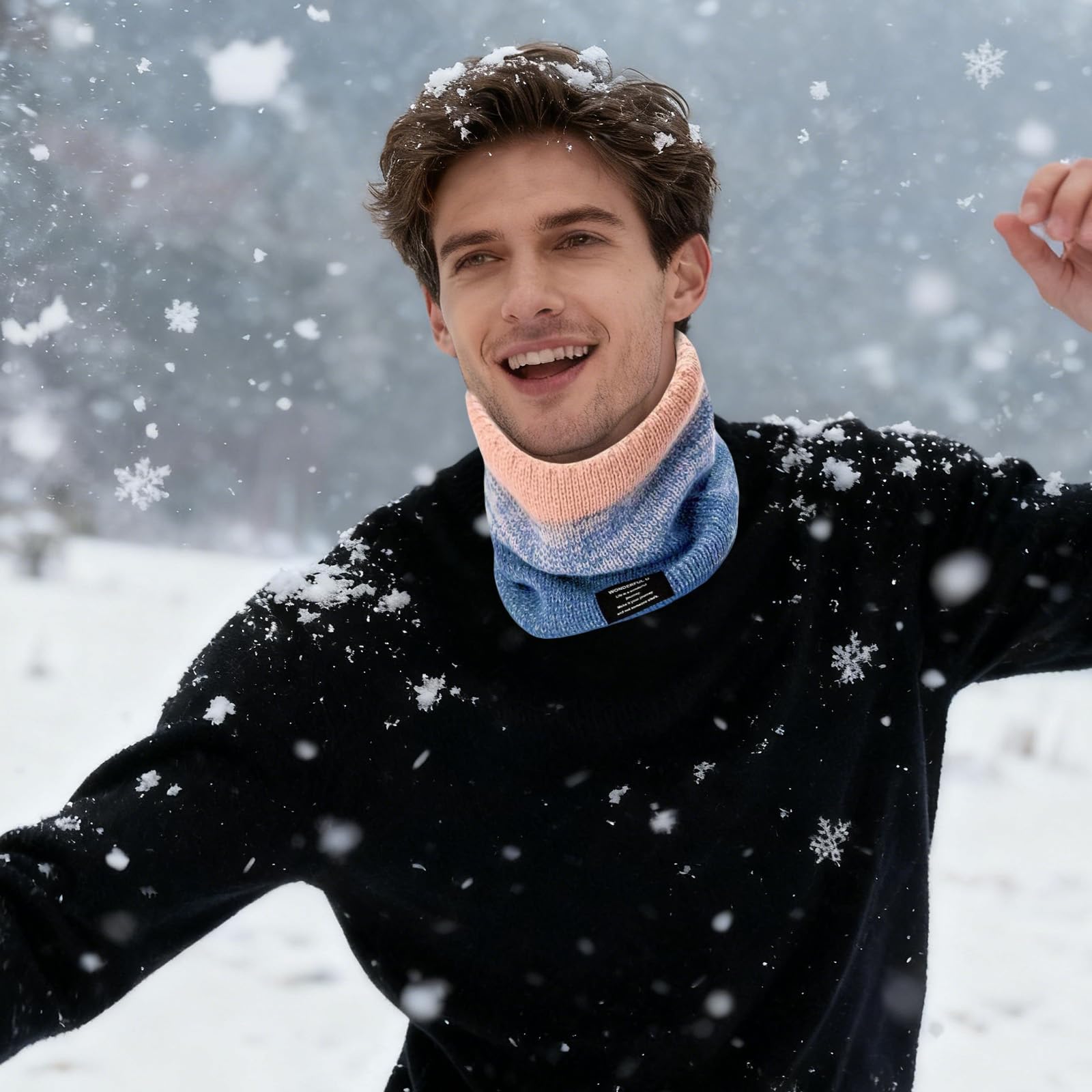 Bufanda de Invierno Forro Polar Térmica A Prueba de Viento para Niños Adultos Cuello Redonda