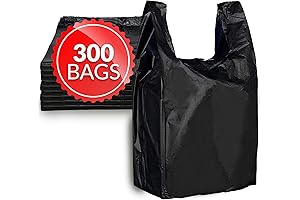 Reli 300 Count Black T-shirt Bag (11.5' x 6.5' x 22')