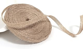 Burlap Ribbon for Crafts, Natural Rustic Jute Tan Line Ribbon for Outdoor Home Tree Garland Wreath Wedding Mason Jar Decoration Gift Wrapping 1/4 inch 10 Yards