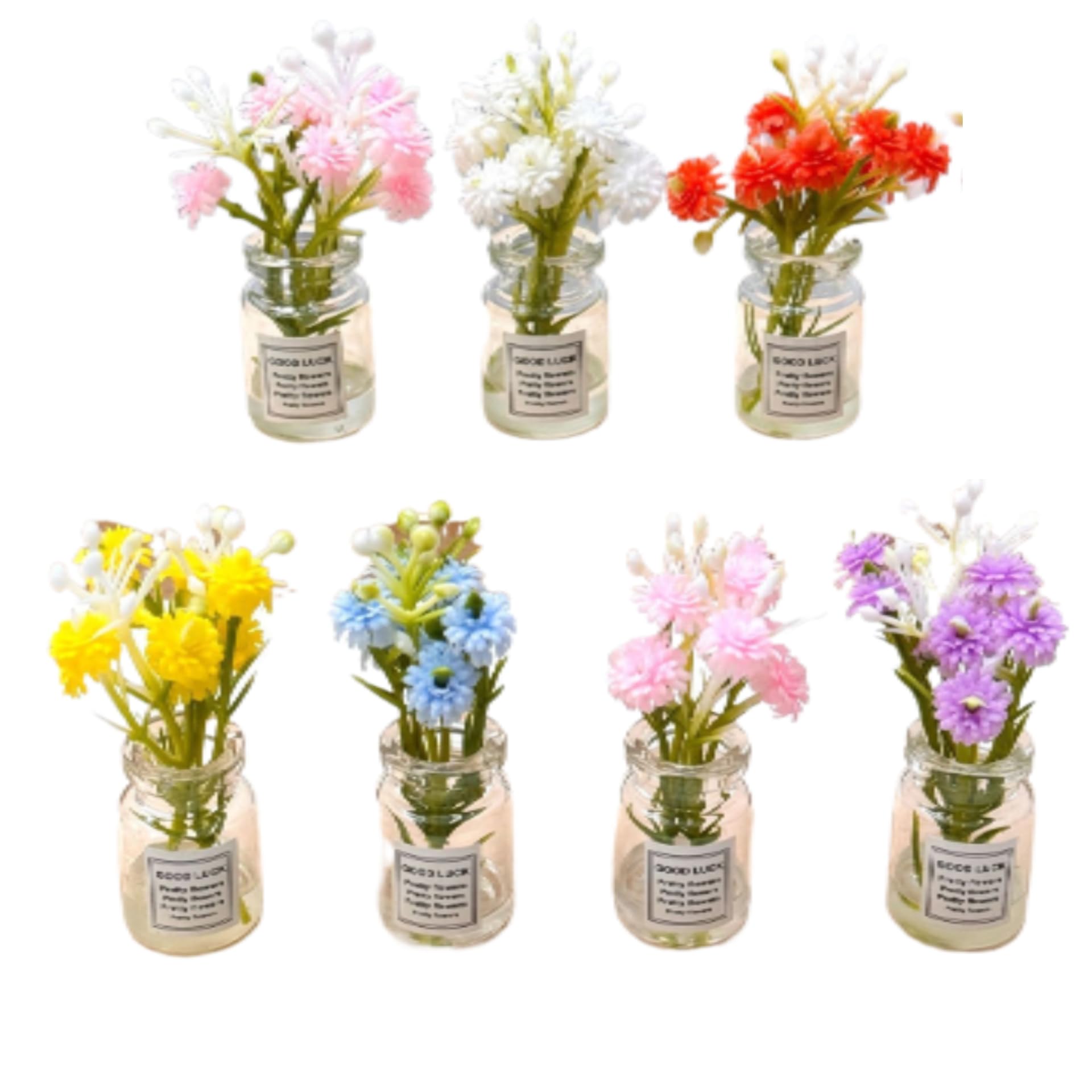 10 PCS Mini Resin Vase bouquet potted plants, Miniature Dollhouse Accessories Tiny potted plants for Crafts, Mini Resin Animals Figurines for DIY Fairy Garden Dollhouse Micro Landscaping Decoration