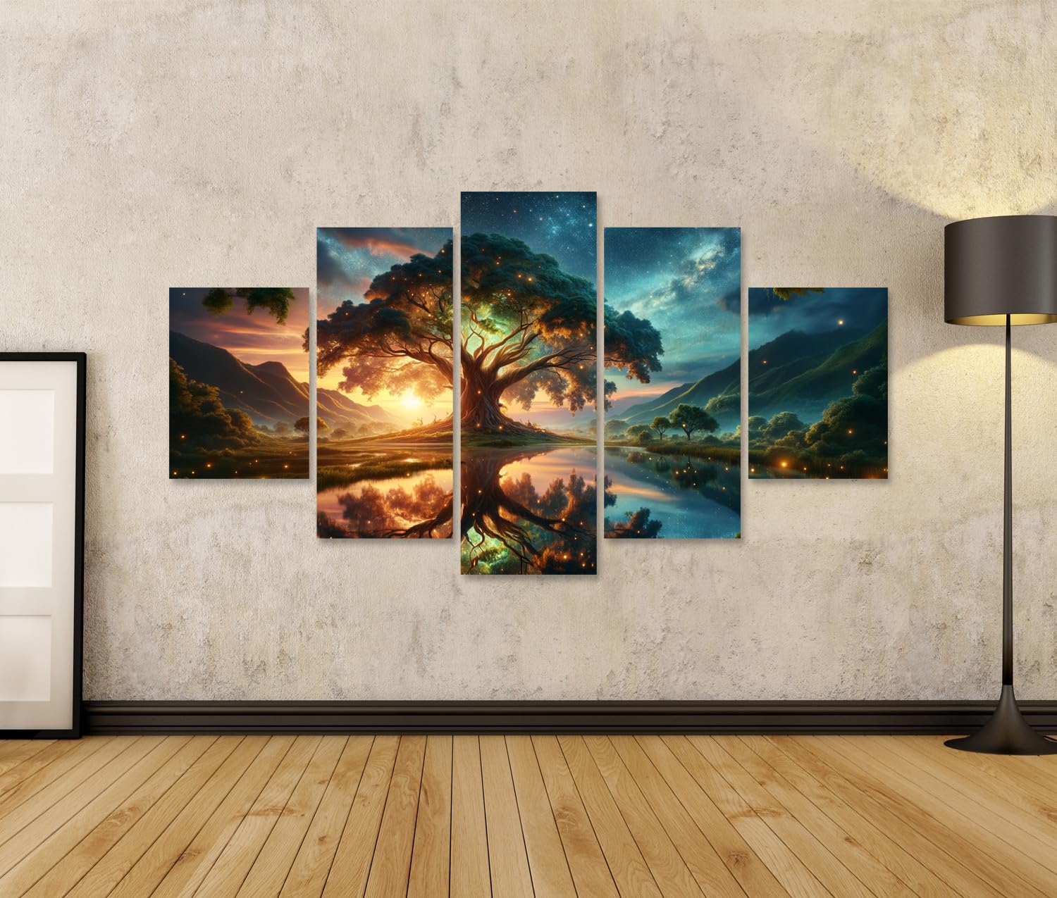islandburner Quadro su Tela Grande Formato Di Un Albero Maestoso Nel Centro Di Un Paesaggio Mistico Il Ba Immagini Poster