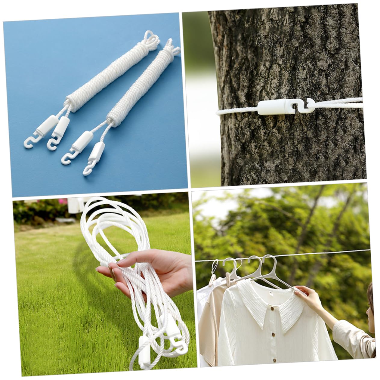 Cabilock Lot De 5 Cordes À Linge Multifonctions pour Lextérieur Robustes Coupe-Vent Et Non Séchantes pour Le Camping À Domicile