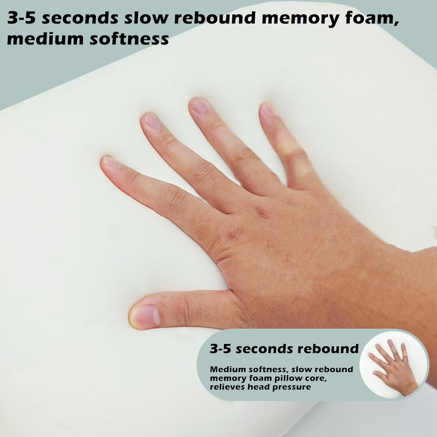 Memory Foam Camping Pillow - Lightweight & Portable Small Travel Pillow for Airplane & Train Travel, Camping, Backpacking, Removable Washable Cover, Easy to Clean, Includes Storage Bag - Image 2