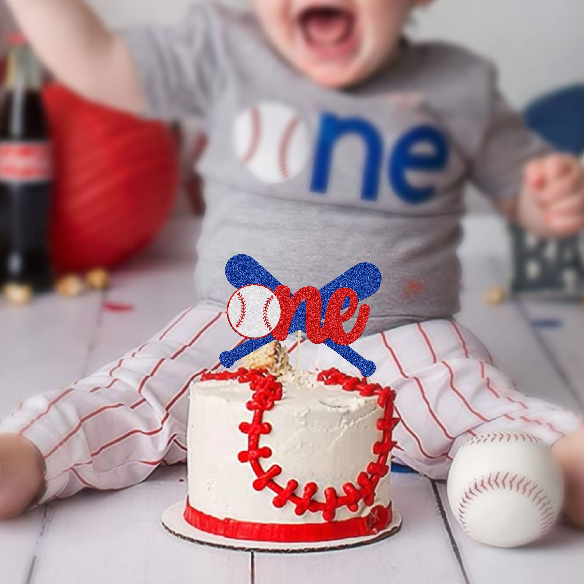Amazon.co.jp: Gyufise 1パック 野球 ケーキトッパー 野球 1歳の誕生日