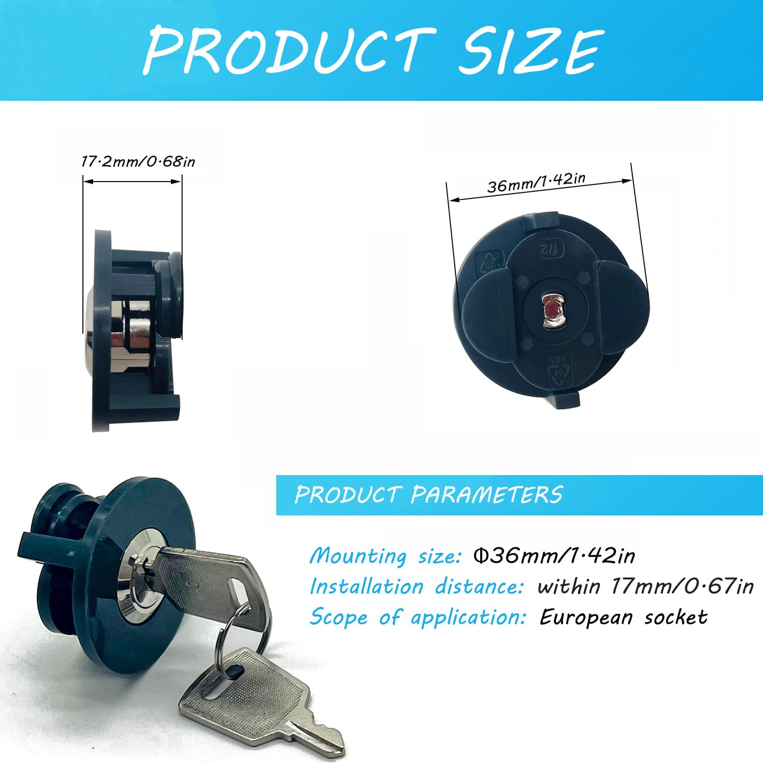 4 Serrature Per Prese Elettriche - Protezione Bambini E Anti Furto Di Corrente, Con Chiave - Foto 12