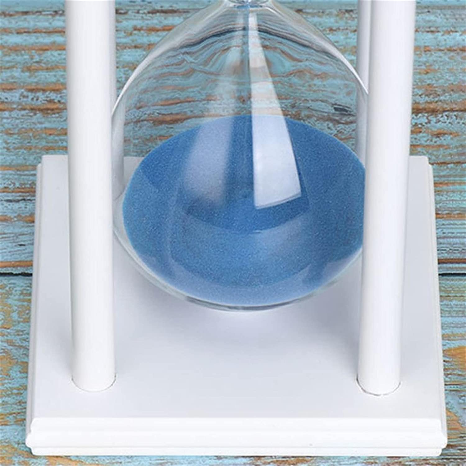 Sandglass45/60min Holz Sanduhr Sandglas Sanduhr Timer Küche Schule Wohnkultur (Farbe: Schwarz Weiß 60 Min) (Weiß Blau 60 Min) (Farbe: Weiß Blau 60 Min)