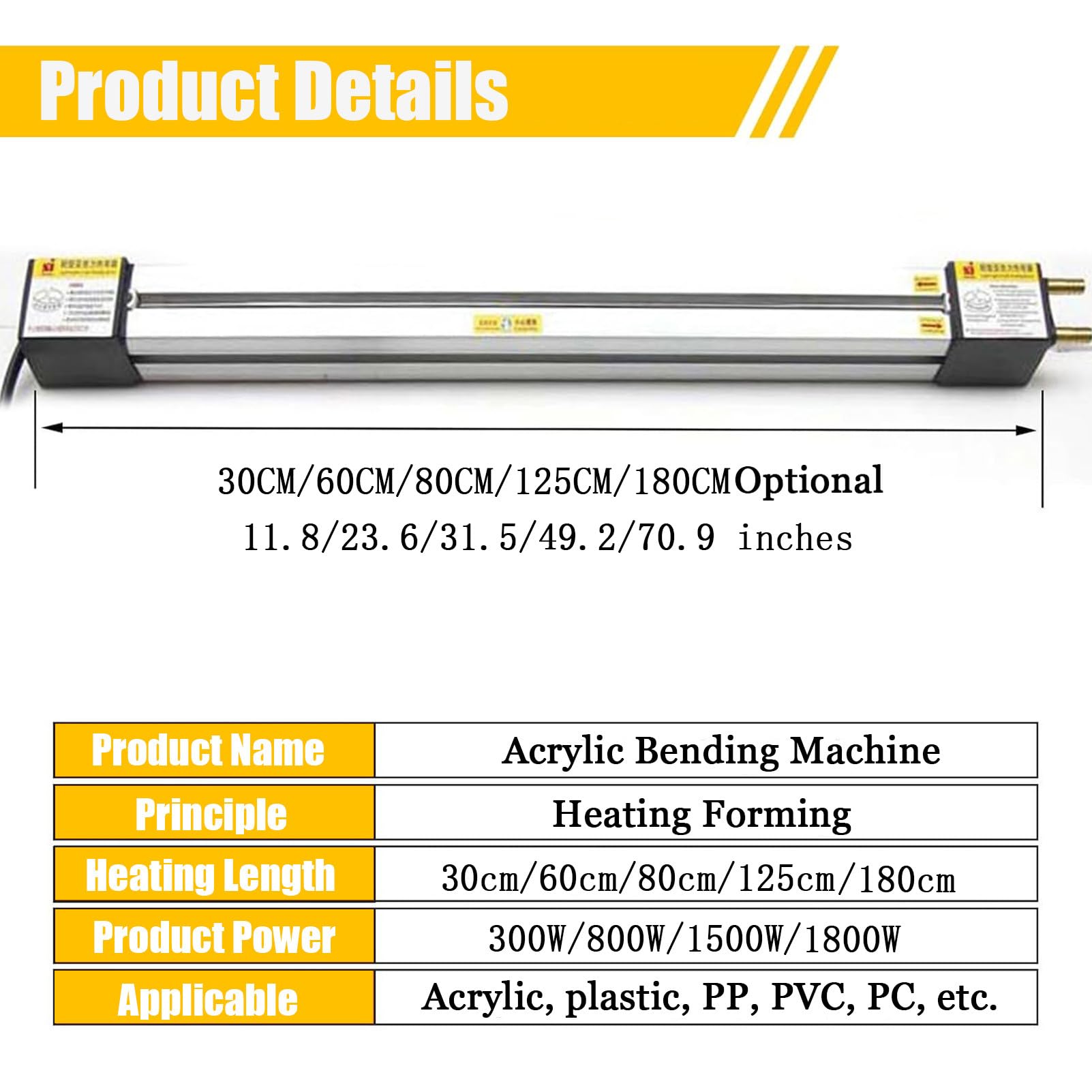 Máquina dobladora de calor acrílica para hacer carteles, calentador manual de tiras con control de temperatura