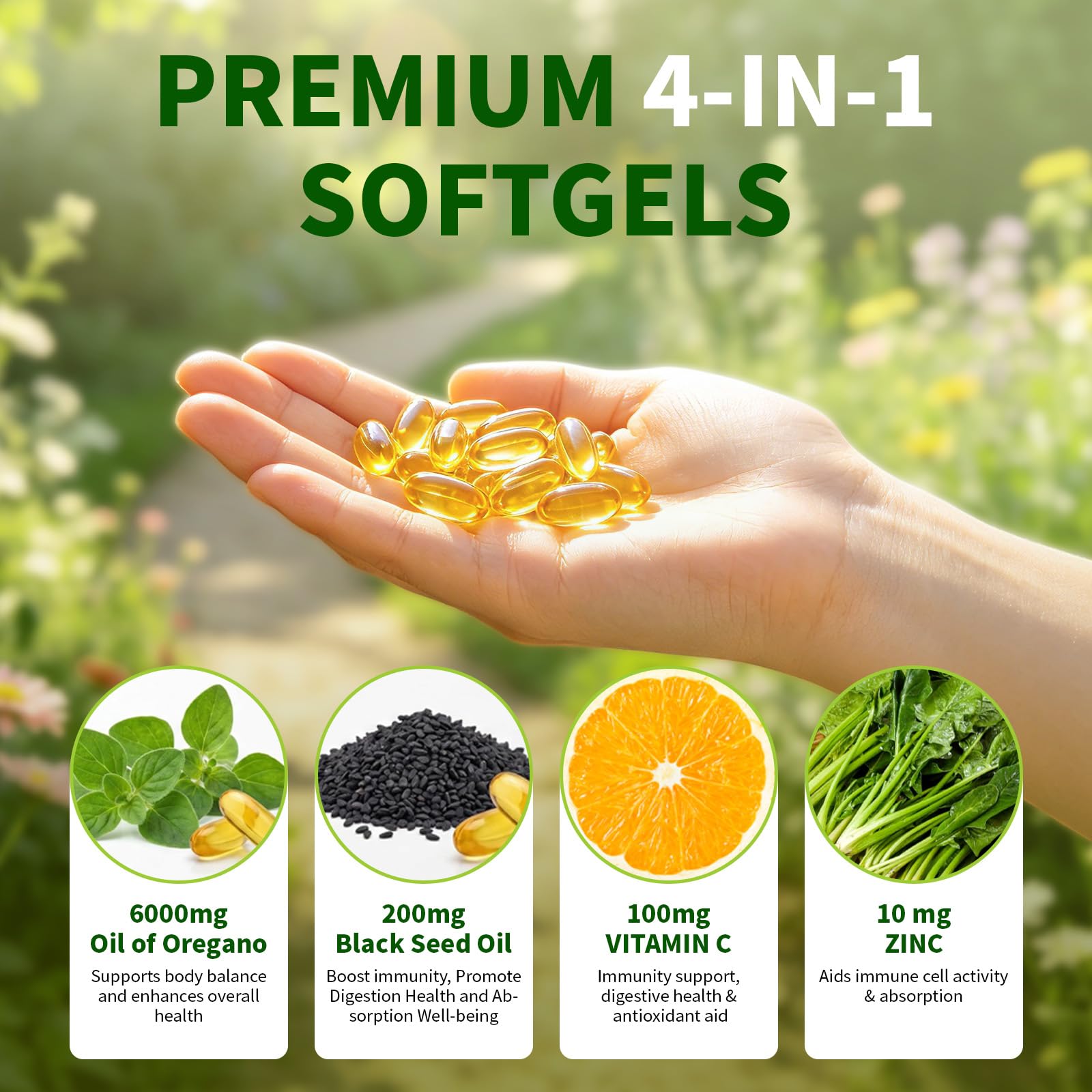 Oil of Oregano with Black Seed Oil, Organic,300 Softgels — Amazon image 4