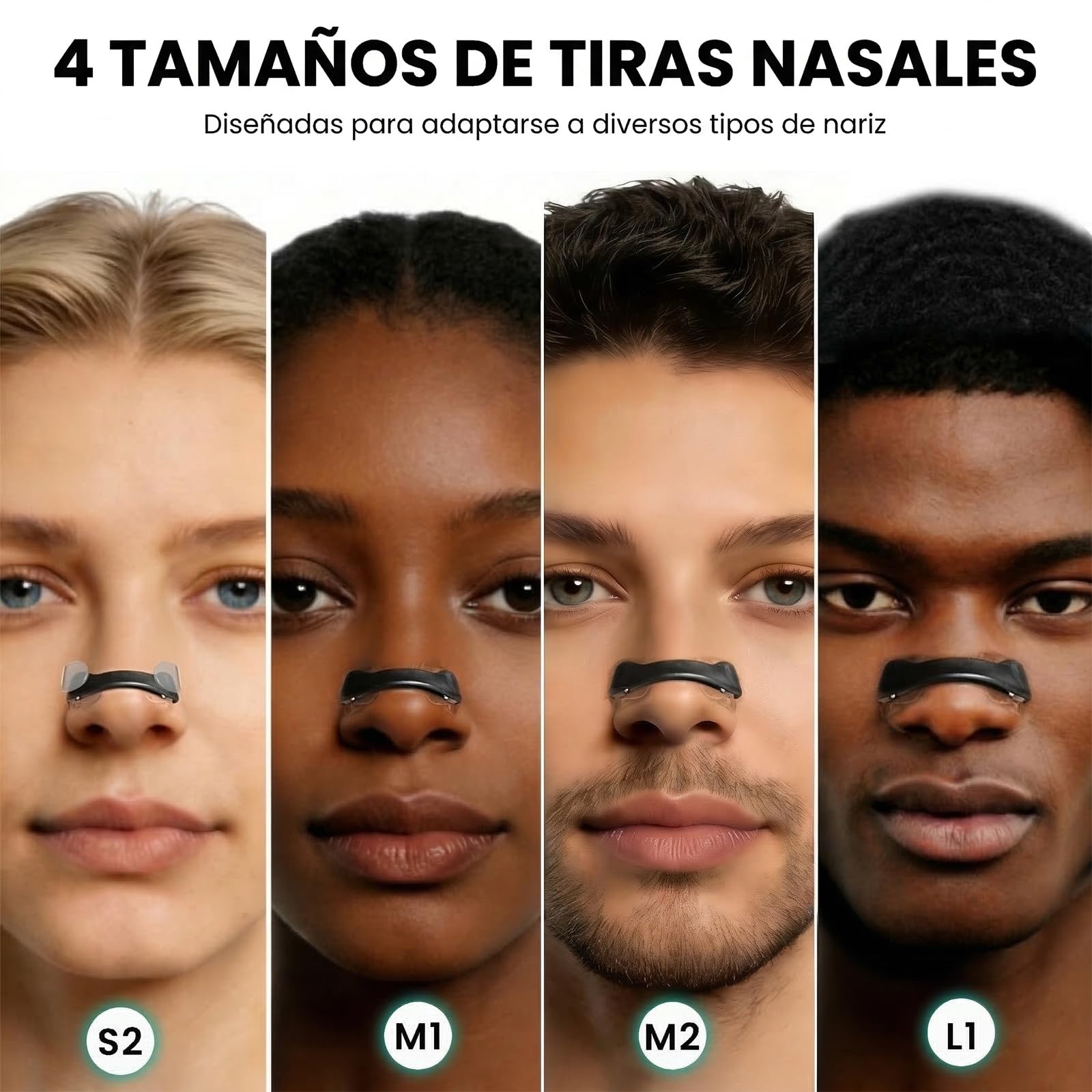 Nozibye Tiras Nasales Magnéticas (Pack de 30 Días, Negro) - Tiras para Respirar Pack de Ahorro