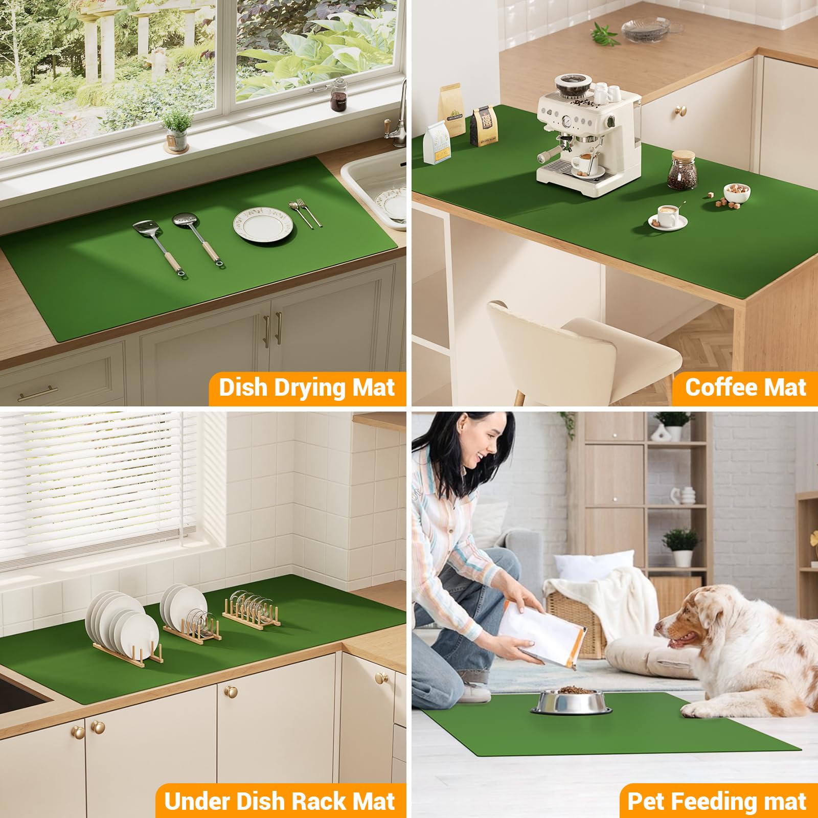 Tapis de table en silicone de qualité – 119,4 x 61 cm – Haute résistance à la chaleur (testé par des laboratoires de 250 °C), surface antidérapante et résistante à l'huile pour la pâtisserie et le