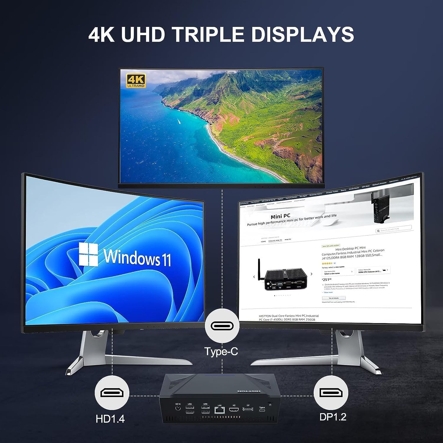 Mini PC Windows 11 Pro, AMD Ryzen 9 5900HX (8 Núcleos 16 Threads