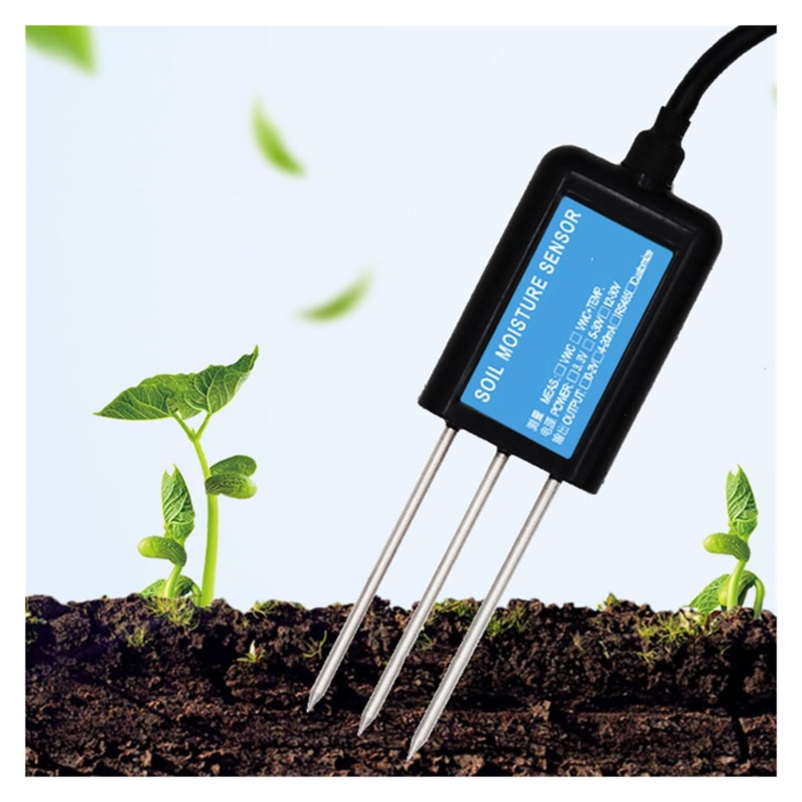 Medidor de humedad del suelo Higrómetro 2 en 1, Sensor de humedad del suelo, Sensor de temperatura y humedad, conductividad eléctrica, probador de suelo, medidor de humedad de salida Fiable y Preciso