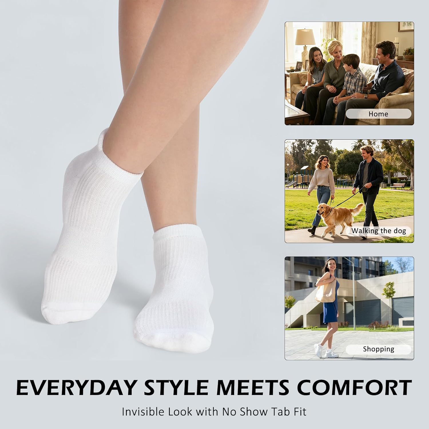 Ankle Athletic Socks for Men, Cushioned Cotton Low Cut Running Socks, Breathable Moisture Wicking Odor Free - Image 7