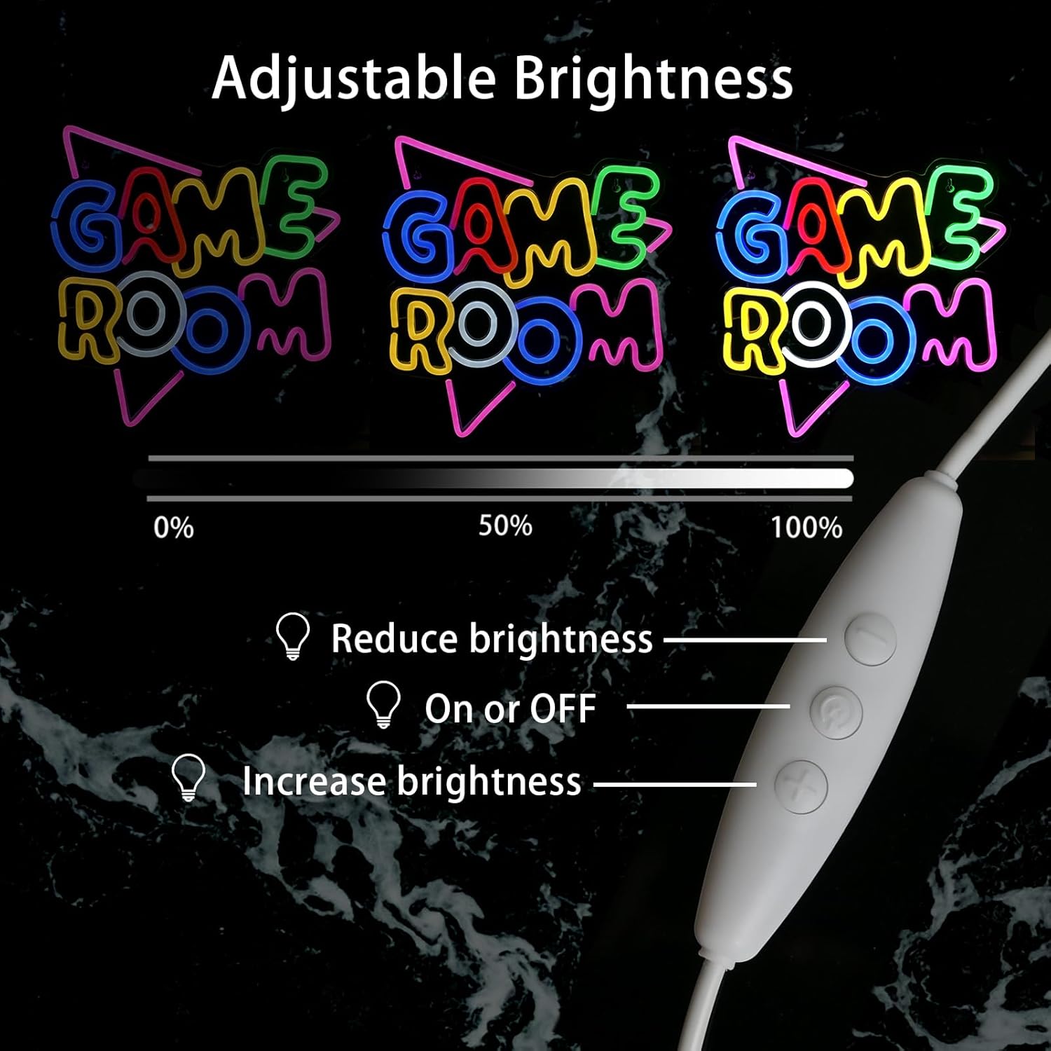 Gamerneon Game Room Large Neon Signs 13.2"x14" Colorful LED,USB Neon Lights for Game Zone Party Decor Bedroom Gaming Wall Lightup Signs Teen Boy Bedroom Home Gamer Party Decorations Gifts - Image 6