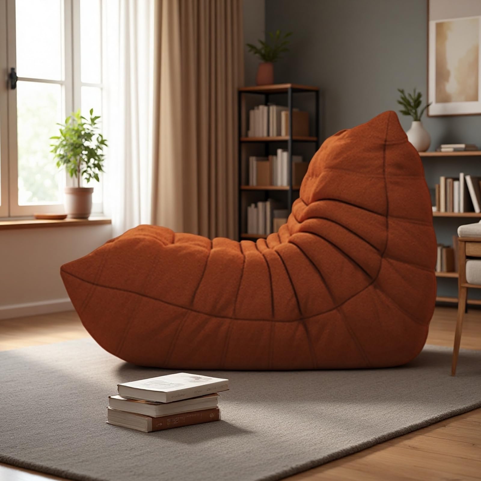 Sedia a Sacco Togo da Camino, Divano Largo per Pavimento per Adulti e Adolescenti, Sedia Ergonomica da Relax, Comfort ad Alta Densità, per Soggiorno, Camera da Letto, Ufficio