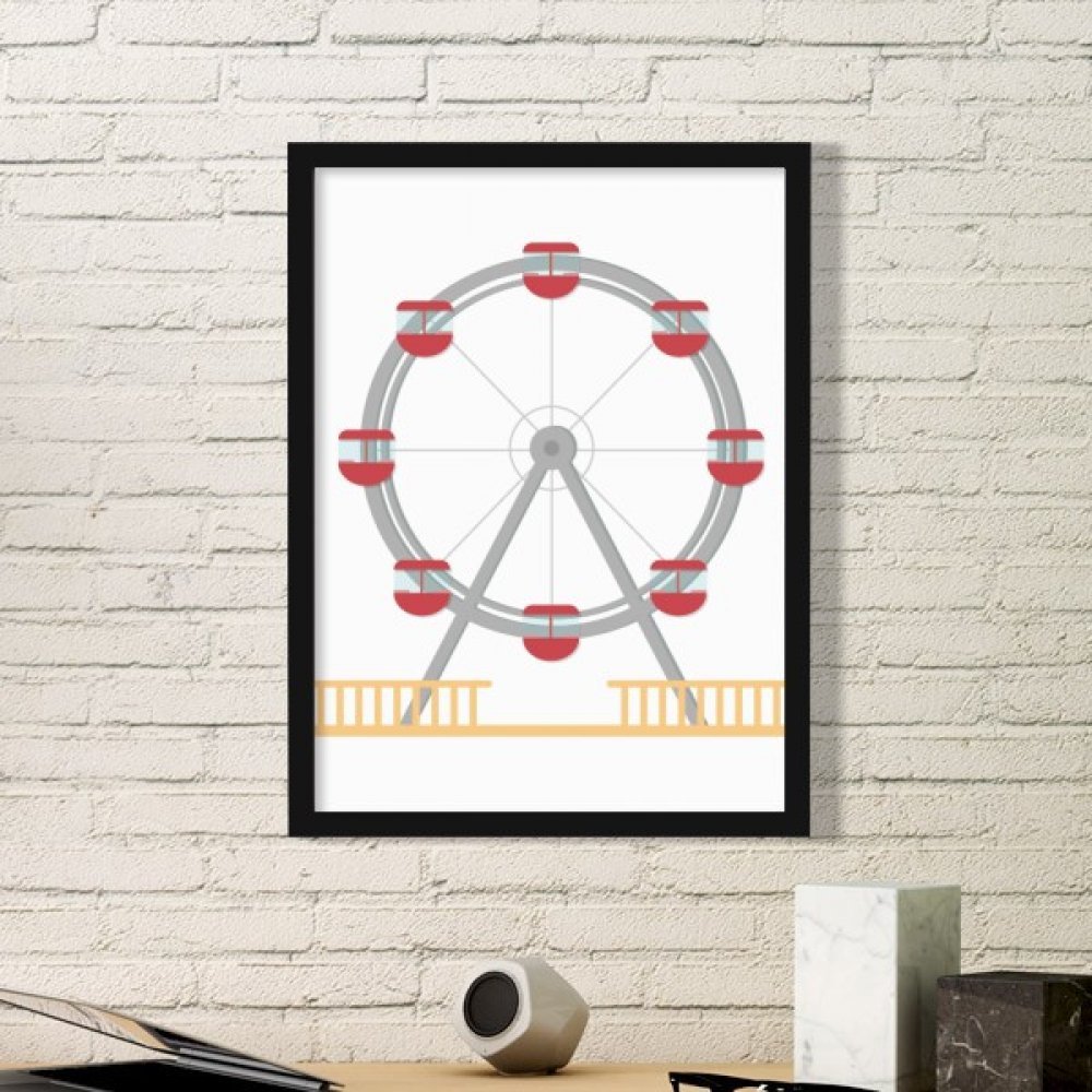 Grande roue colorée pour mur blanc : cadre photo noir anti-monotonie