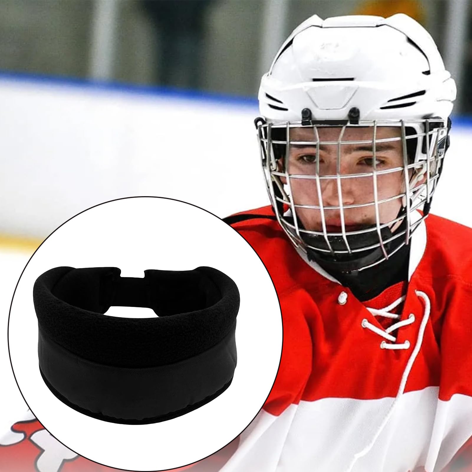 Protector de cuello de hockey juvenil, cuello deportivo resistente a los cortes, equipo de seguridad avanzado ajustable | para jugadores, hombres y mujeres, deportes de invierno y fútbol
