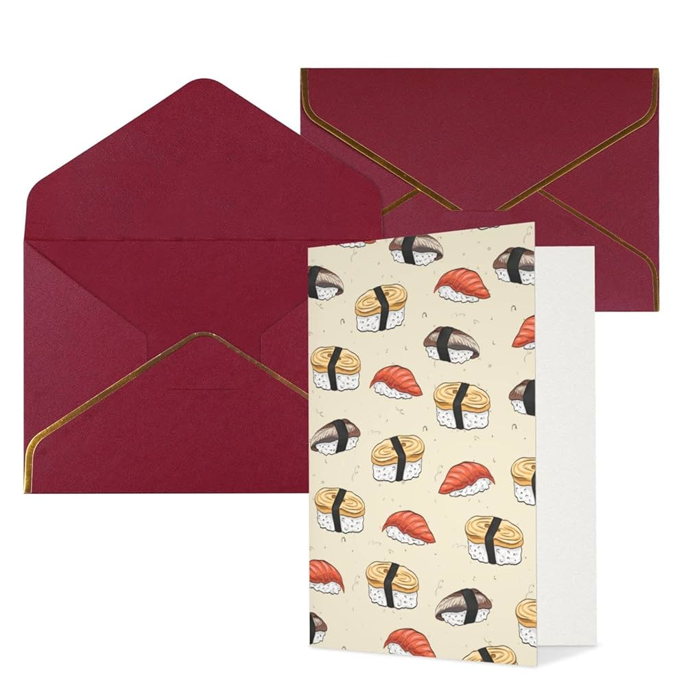 Amazon.co.jp: 寿司柄 メッセージカード 感謝カード レター