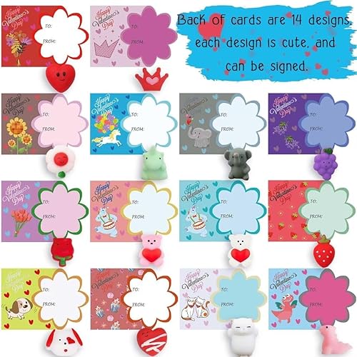 Miniatura 4 de UPINLOOK 28 tarjetas del día de San Valentín, regalos para niños con juguetes para aliviar el estrés, premios escolares del día de San Valentín,