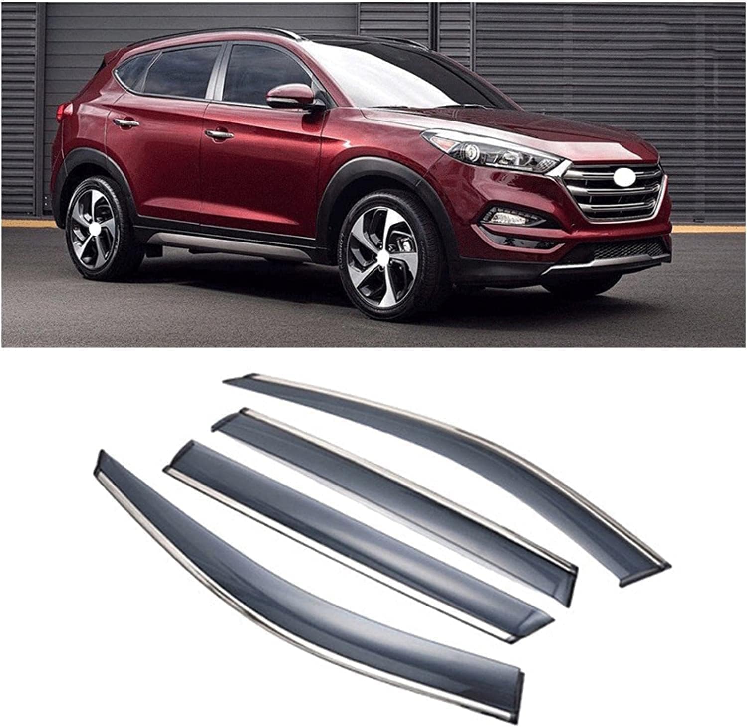 PANXUC Car Wind Deflectors for Hyundai Tucson 2015-2020, Side Window Wind Rain Deflector Window Visor Sun Rain Guard Smoke Guards