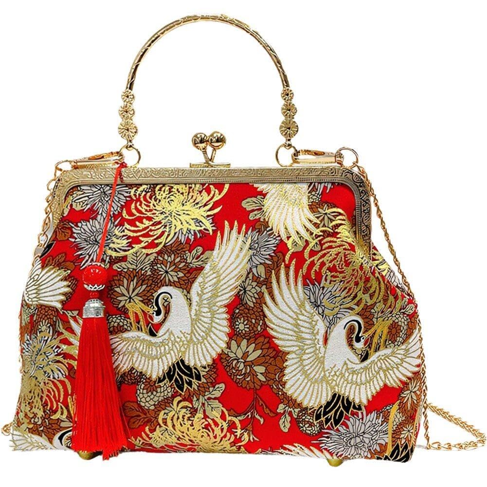 Fituenly Borsa in Stile Cinese Borsa a Tracolla Vintage Letteraria