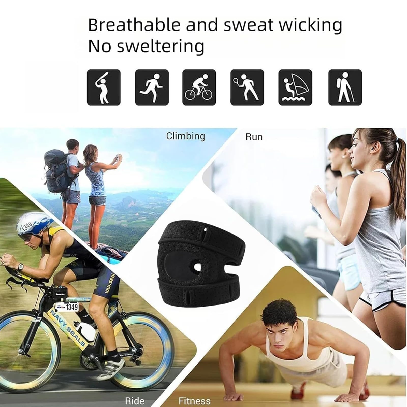 Axenalab Genouillère Rotulienne NeuroGenoux Du Genou Pendant Vos Mouvements Soutien Et Confort Pour Sportifs Pour Course Et TennisArthrite Rotule (Gris)