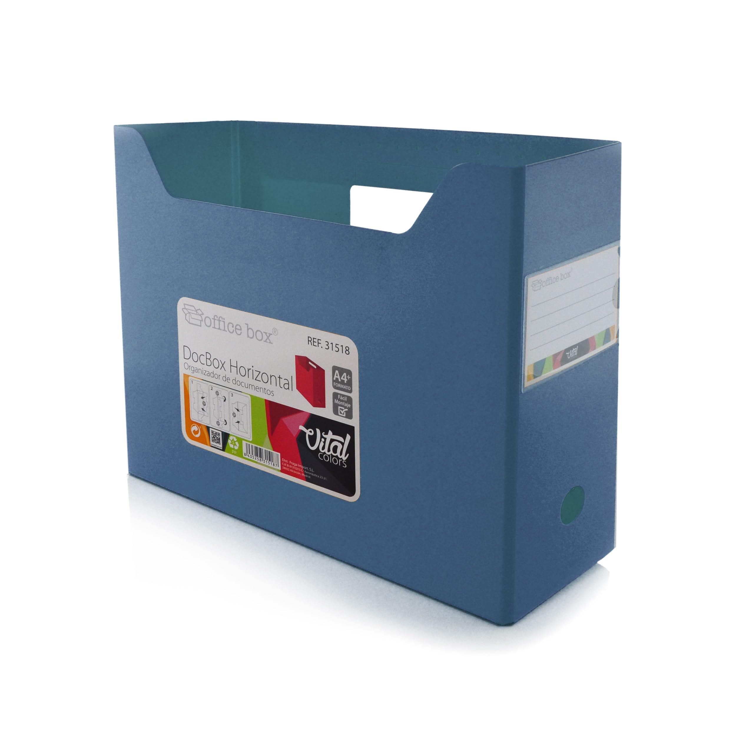Portariviste Orizzontale DocBox - Polipropilene Riciclabile, Colore Rosso, 31,5x24,5x10,5 Cm