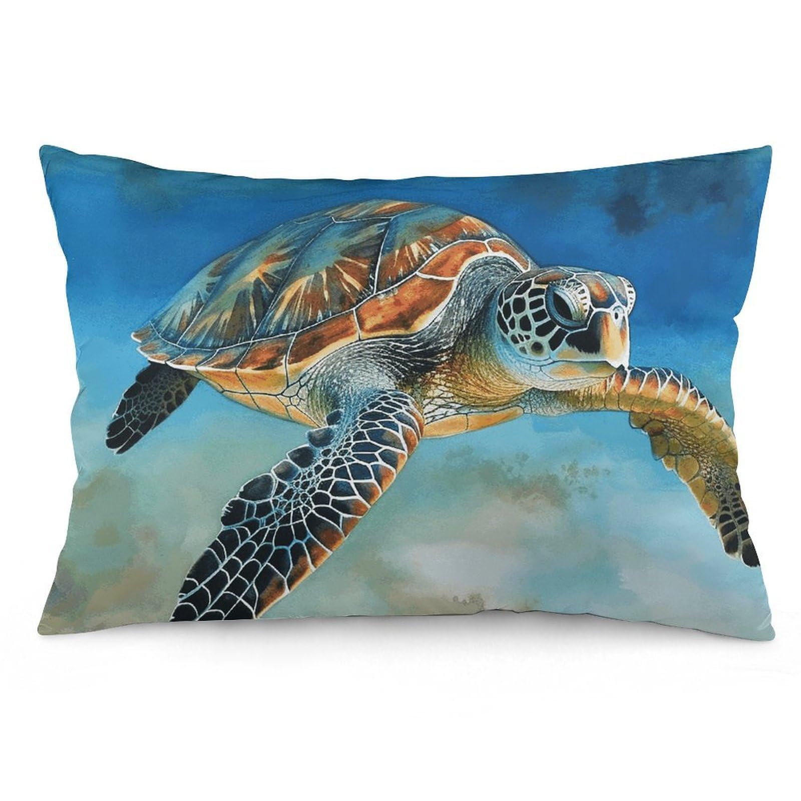 2 Pack Pillow Cases for Hair and Skin, Soft Breathable Pillow Case Covers with Hidden Zipper, Sea Turtle Pillowcase 12 "x20 Pillow Covers for Sleeping Gift