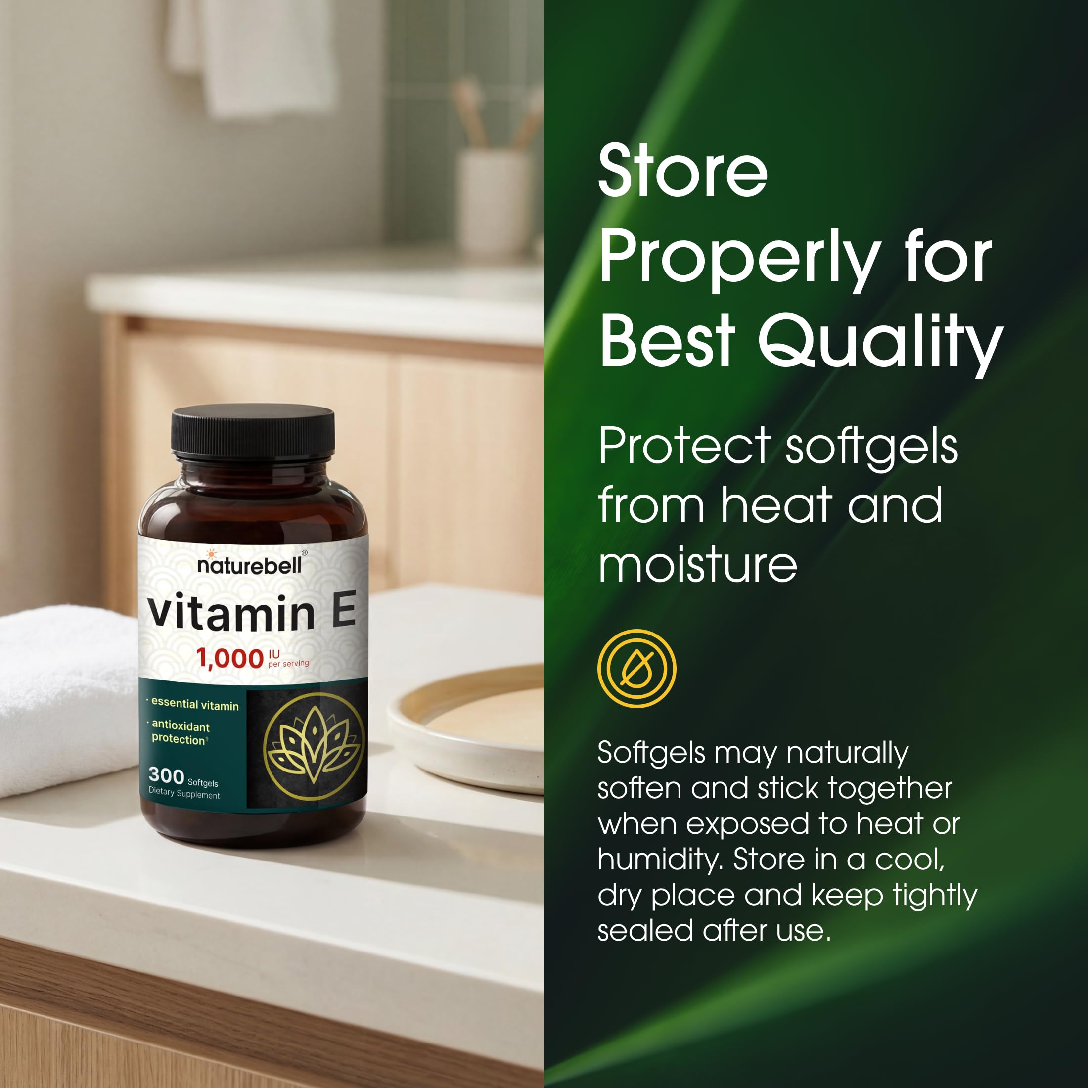 NatureBell Vitamin E 1,000 IU, 300 Softgels — Amazon image 6