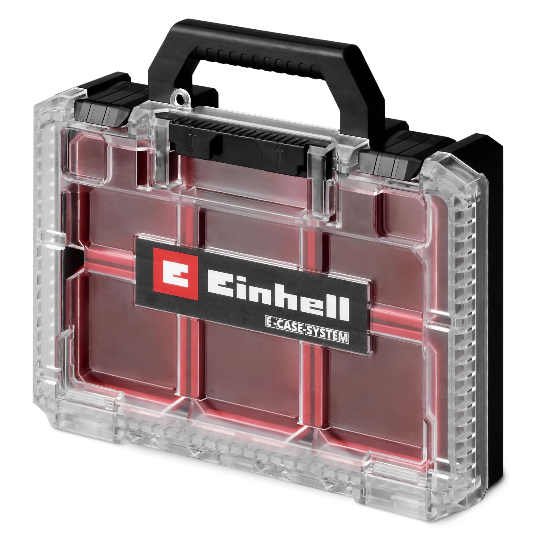 Einhell Red/Black E-Case Half-Size Sorting Box, Fits Standard E-Cases With Half-Size Lock, Half-Size E-Cases And E-Case Adapter Plate, Up To 12.5 Kg, Incl. 4 X Sorting Boxes