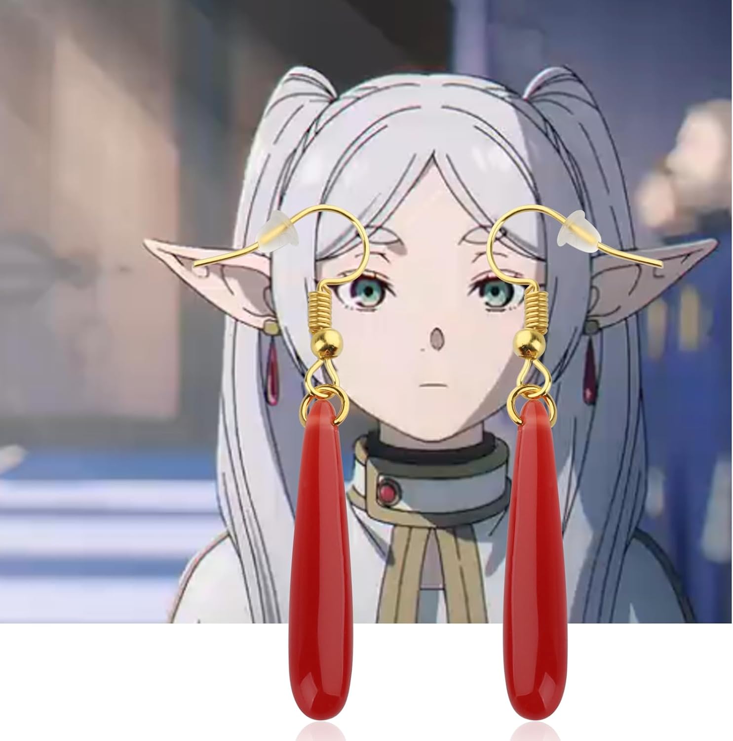 CENWA Red Long Drop Earrings Anime Cosplay Jewelry Gift for Women - Image 6