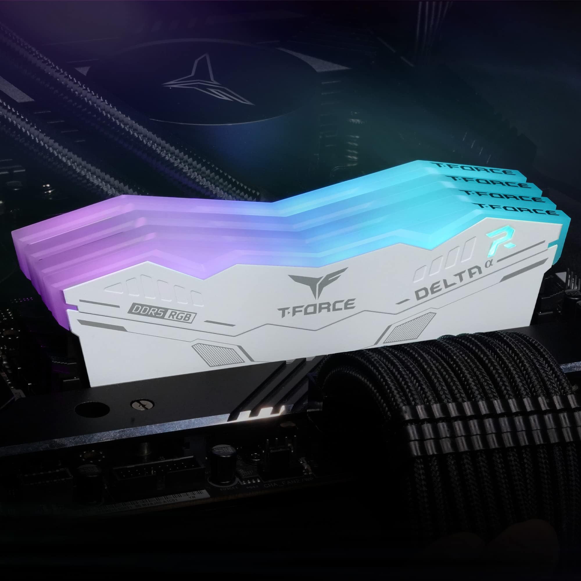 TEAMGROUP T-Force Delta Alpha RGB DDR5 Ram 32GB Kit (2x16GB) 6000MHz (PC5-48000) CL38 Desktop Memory Module RAM (White) AMD Optimized Memory - FF8D532G6000HC38ADC01