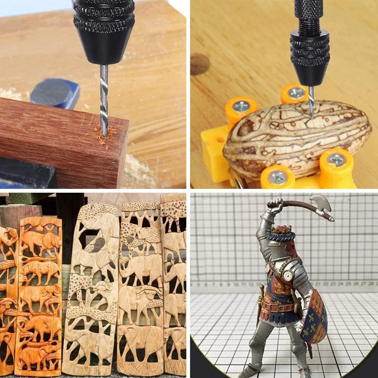 62 brocas de mano de 0,3-1,2 mm PCB y 0,5-3,0 broca helicoidal con punta de precisión para joyas de madera y plástico