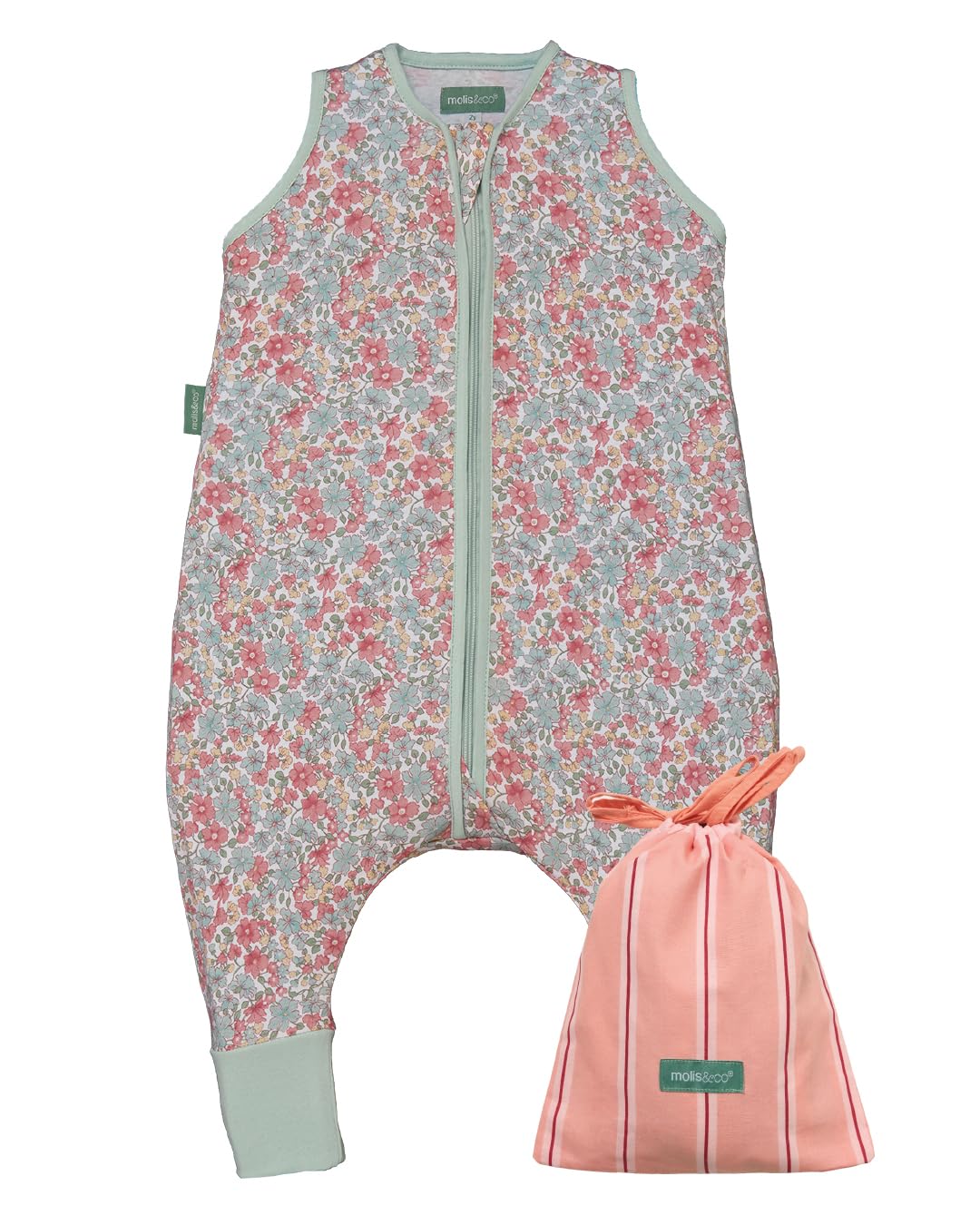 molis&co - Baby Schlafsack mit Füßen 0.5 TOG - Sommerschlafsack für Jungen - Kinder Babyschlafsack mit Beinen