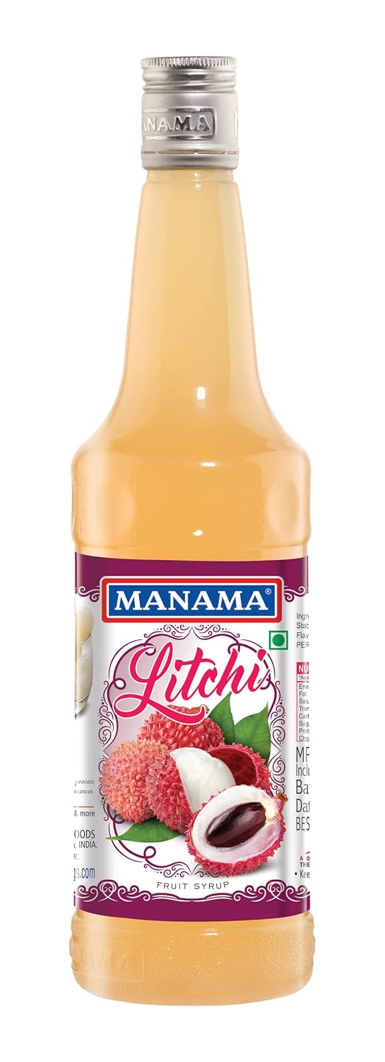 Manama Litchi Syrup Mixer for Mocktails, Cocktails, Drinks, Juices