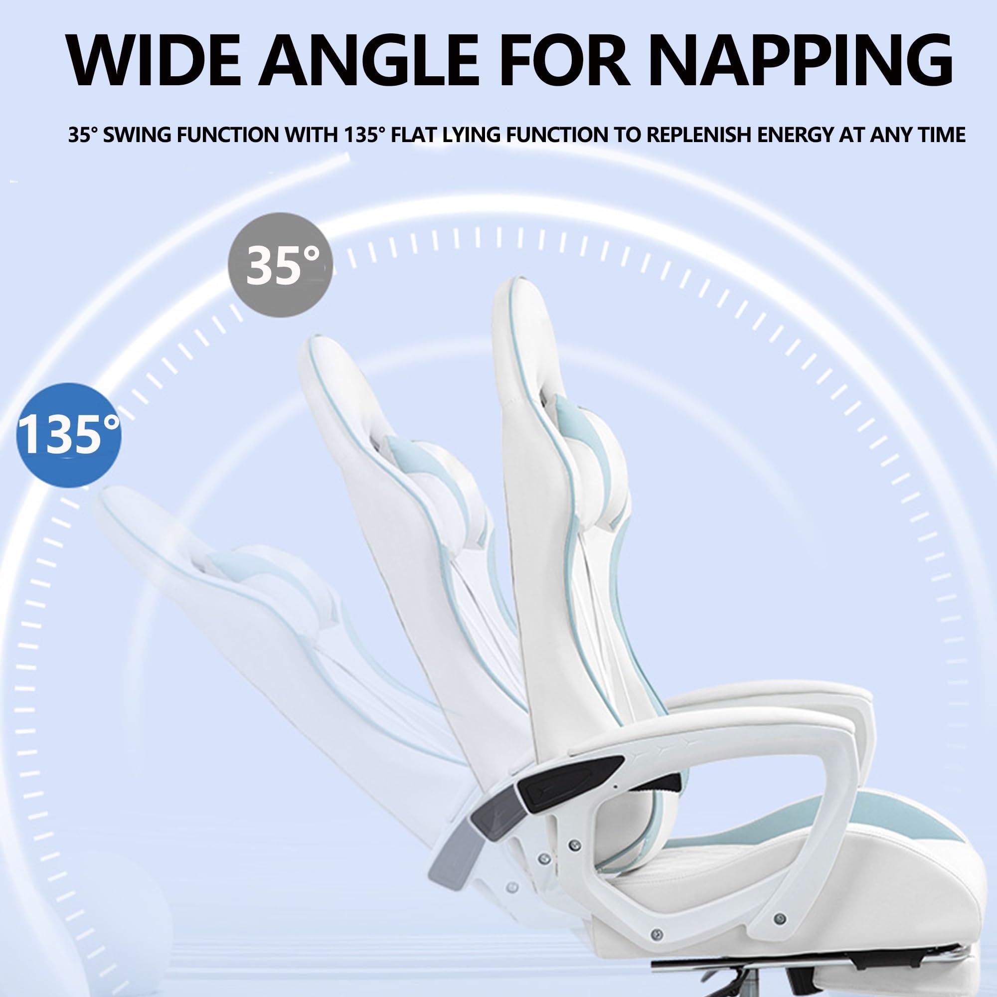 Ergonomiczne krzesło biurowe do gier, komputer domowy, krzesło bujane, obrotowe, regulowane podłokietniki, podparcie lędźwiowe, do domu, biura, nauki, pracy, do salonu, sypialni, hotelu