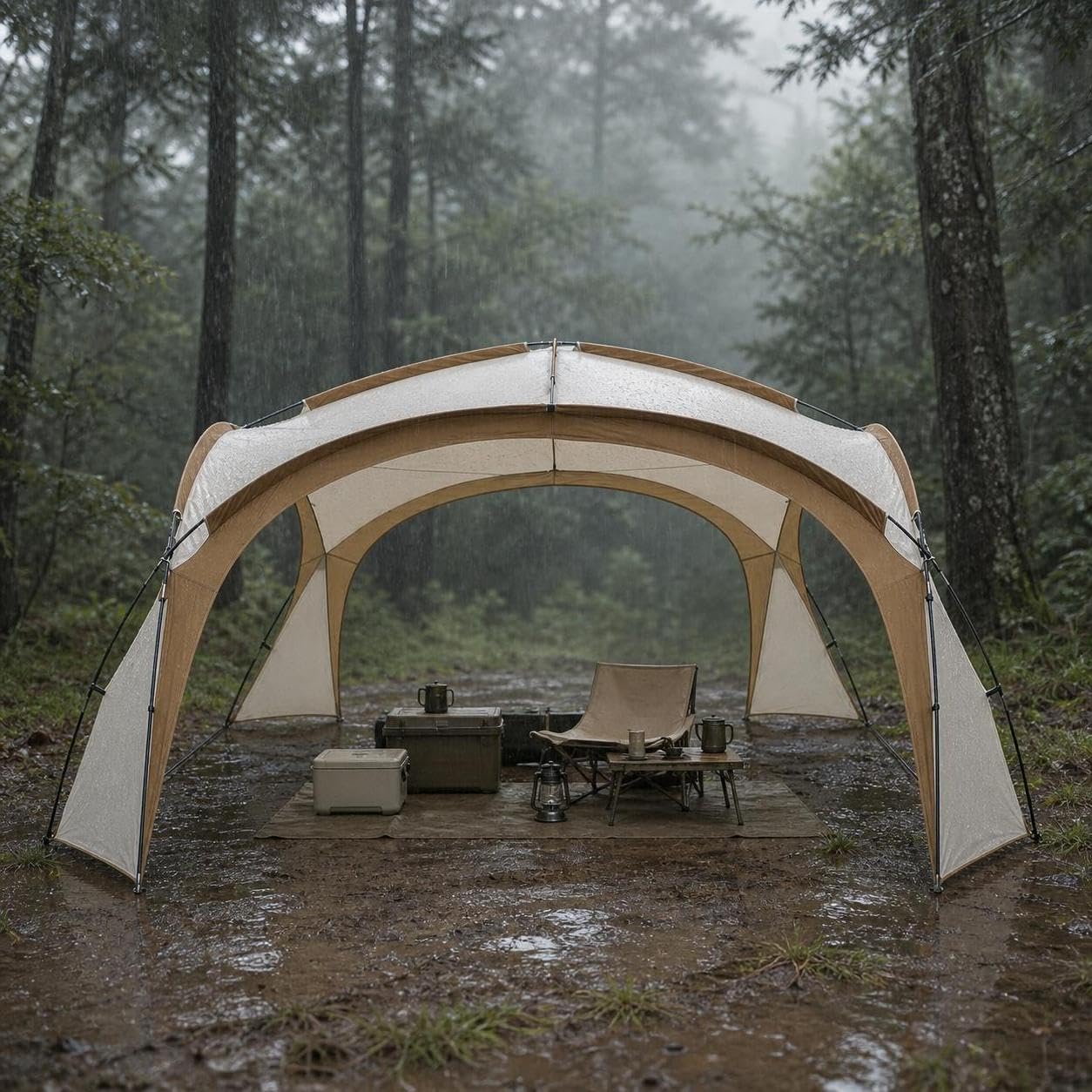 Homyl Campeggio Impermeabile Stagioni, Outdoor a Doppio in Fibra di Vetro, per campeggiatori