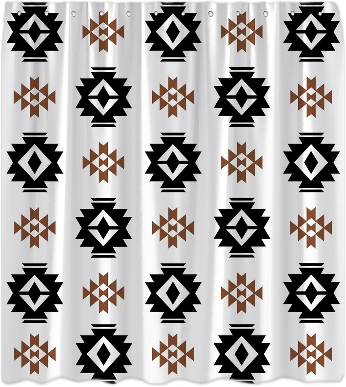 Western Aztec Shower Curtain Boho Abstract Geometric Modern Southwestern Native Tribal Navajo Ethnic Vintage Bathroom Curtains Decor with Hooks