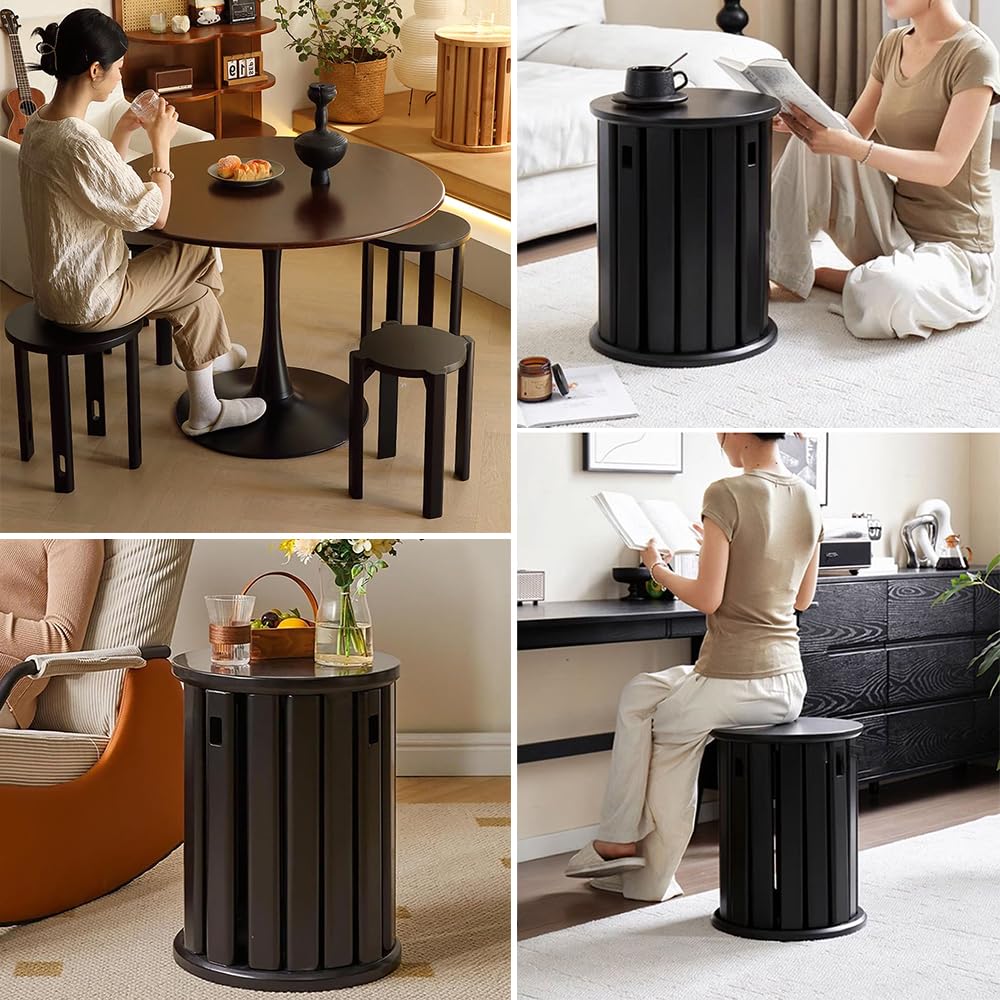 スツール 木製 1脚 天然木 丸椅子 シンプル スタッキング ４脚セット K ⑬ 楽天市場】天然木 サイドテーブル スツール 4脚セット 完成品